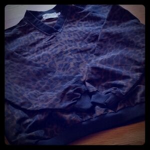 Vintage Animal Print Adorable AthleticV-neck windshirt